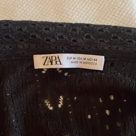 ZARA Men’s Medium Black Lace Button-Up Shirt - Picture 3 of 3